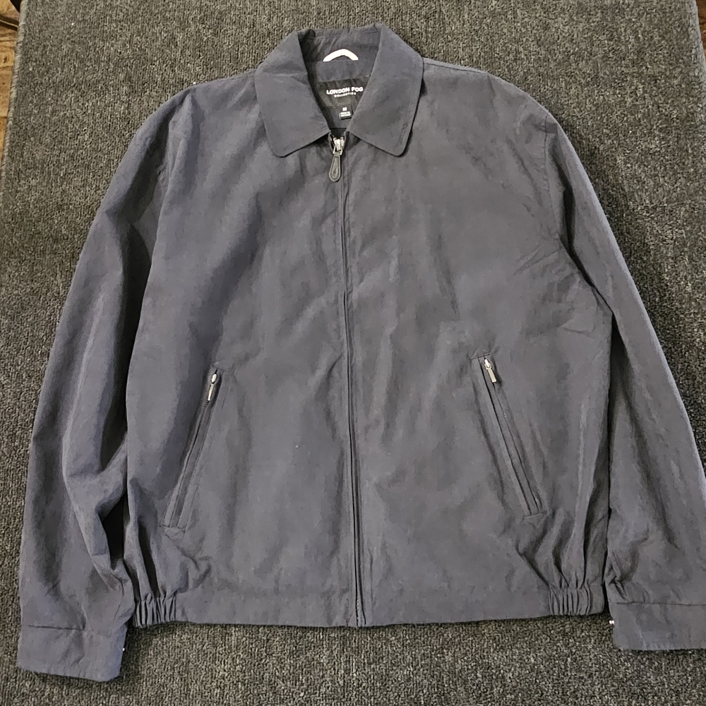 Auburn London Fog Men's Navy Lightweight Zip-Front Golf Jacket Size Medium